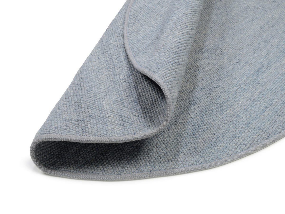 HANDWEBTEPPICH 200/200 cm Helsinki Blau, Grau  - Blau/Grau, Basics, Textil (200/200cm) - Linea Natura
