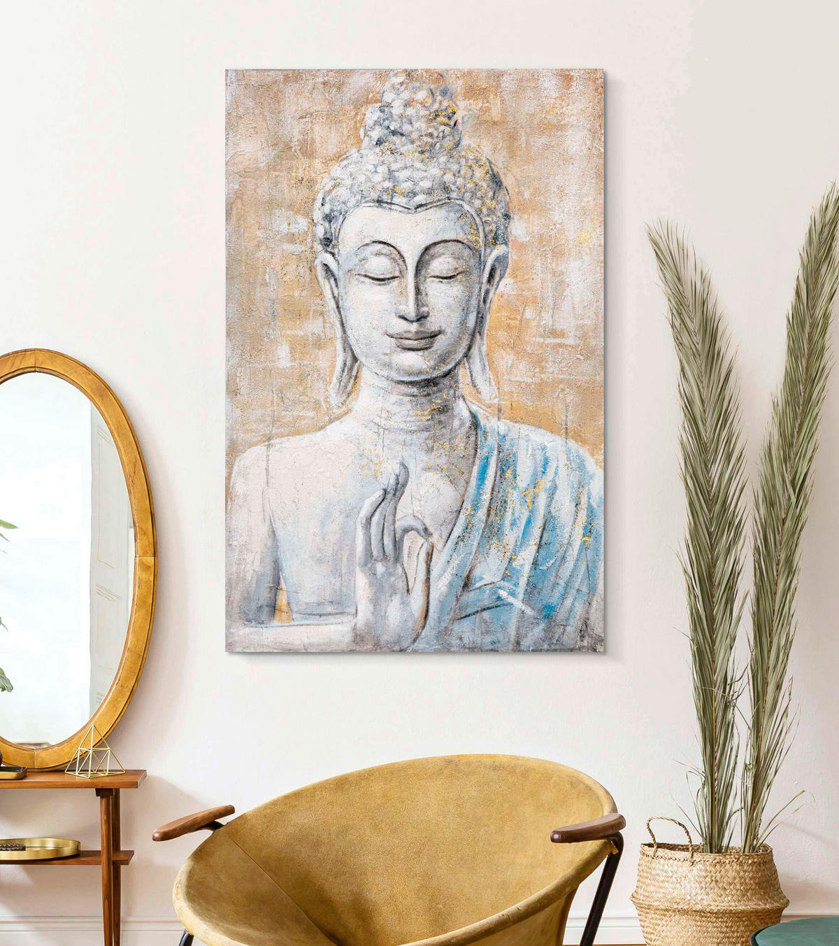LEINWANDBILD Buddha  - Basics, Holz/Textil (80/120/3cm)