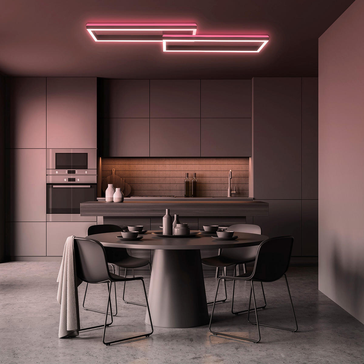 LED-DECKENLEUCHTE 119,5/27,5/10 cm   - Schwarz, Design, Kunststoff/Metall (119,5/27,5/10cm)