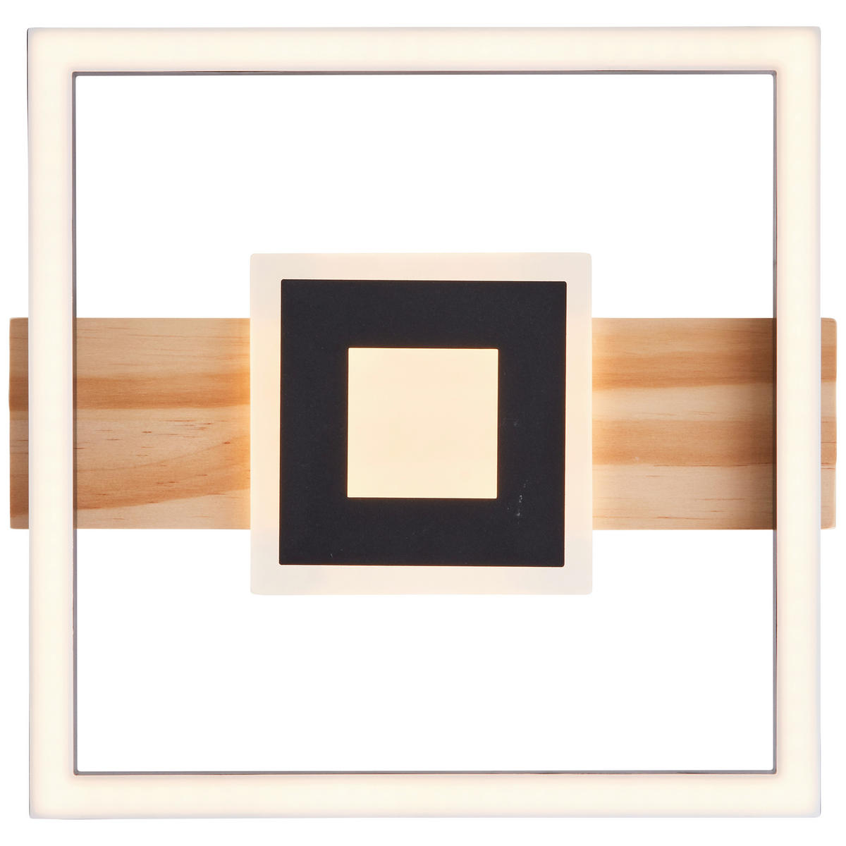 LED-DECKENLEUCHTE   - Hellbraun/Schwarz, Design, Holz/Kunststoff (5,5/29,5/27,5cm) - Brilliant