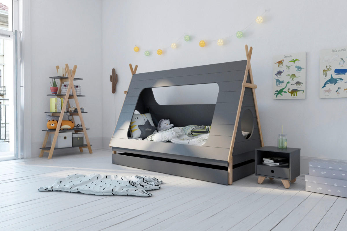 NACHTKÄSTCHEN 40/40/35 cm  in Grau  - Naturfarben/Grau, Design, Holz/Holzwerkstoff (40/40/35cm) - Livetastic