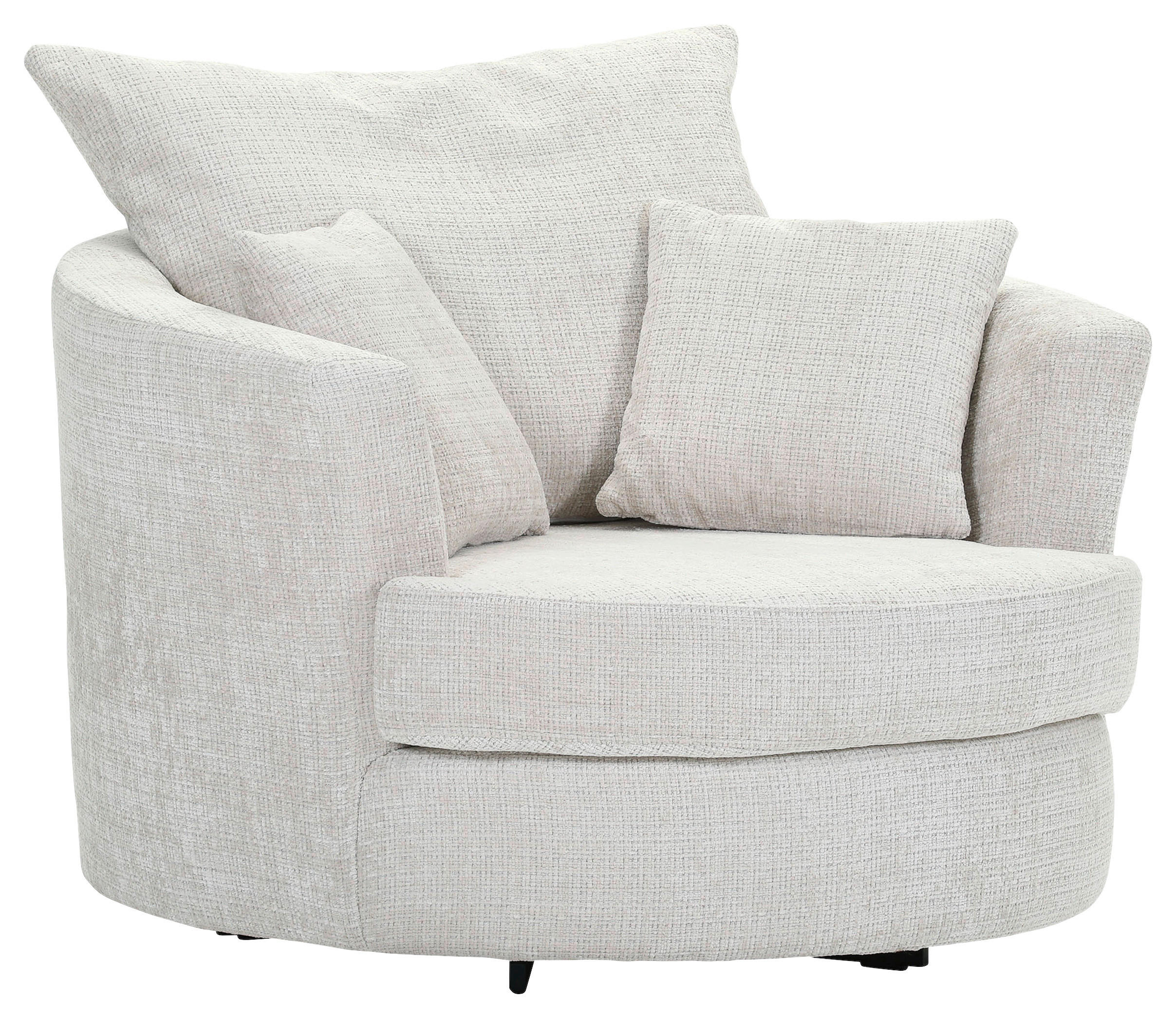 SESSEL in Chenille Creme  - Creme/Schwarz, KONVENTIONELL, Textil/Metall (115/72/115cm) - Carryhome