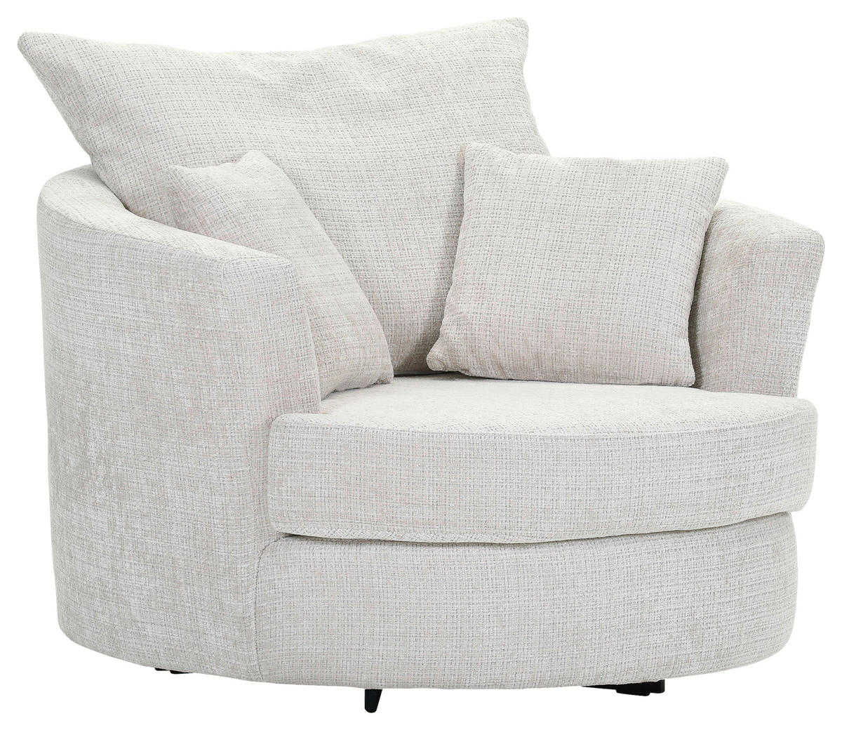 SESSEL in Chenille Creme  - Creme/Schwarz, Konventionell, Textil/Metall (115/72/115cm) - Carryhome