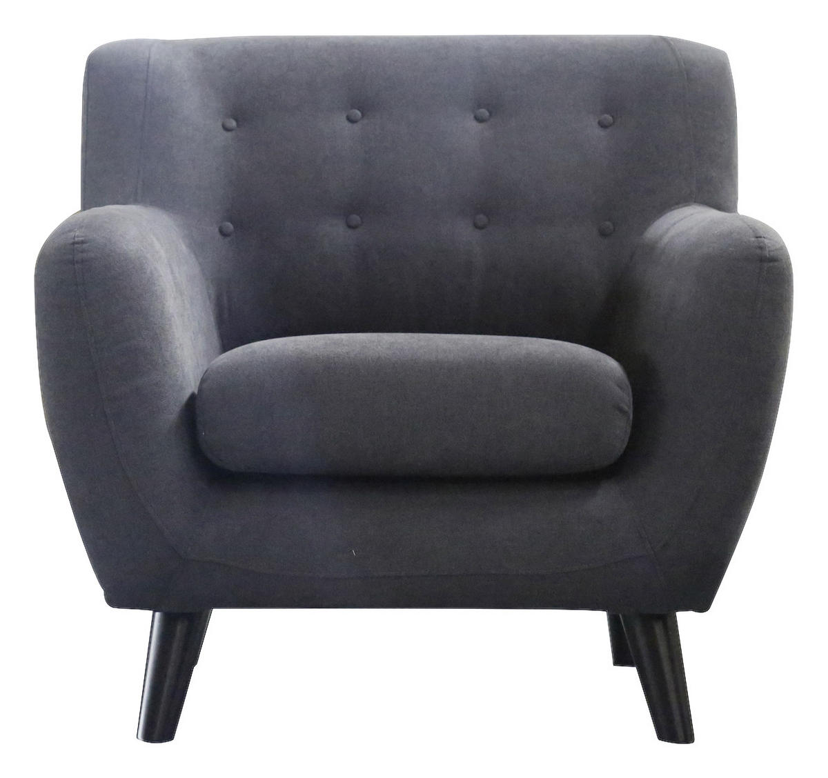 FOTELJA drvo, tekstil  crna, tamno siva   - tamno siva/crna, Moderno, drvo/tekstil (87/82/85cm) - Ti'me