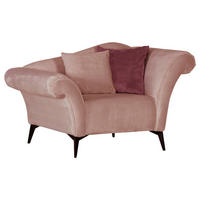 SESSEL in Chenille Rosa, Dunkelrosa  - Dunkelrosa/Schwarz, Design, Textil/Metall (138/83/85cm)