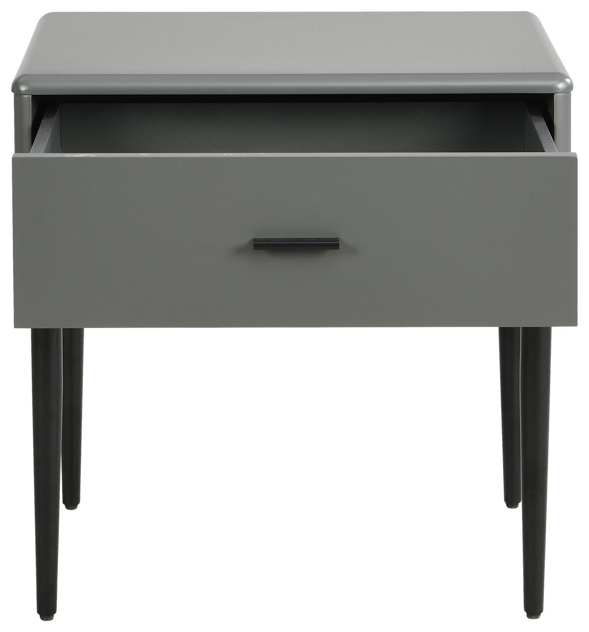 NACHTSCHRANK 54/55/40 cm  - Schwarz/Grau, MODERN, Holzwerkstoff/Metall (54/55/40cm) - Livetastic