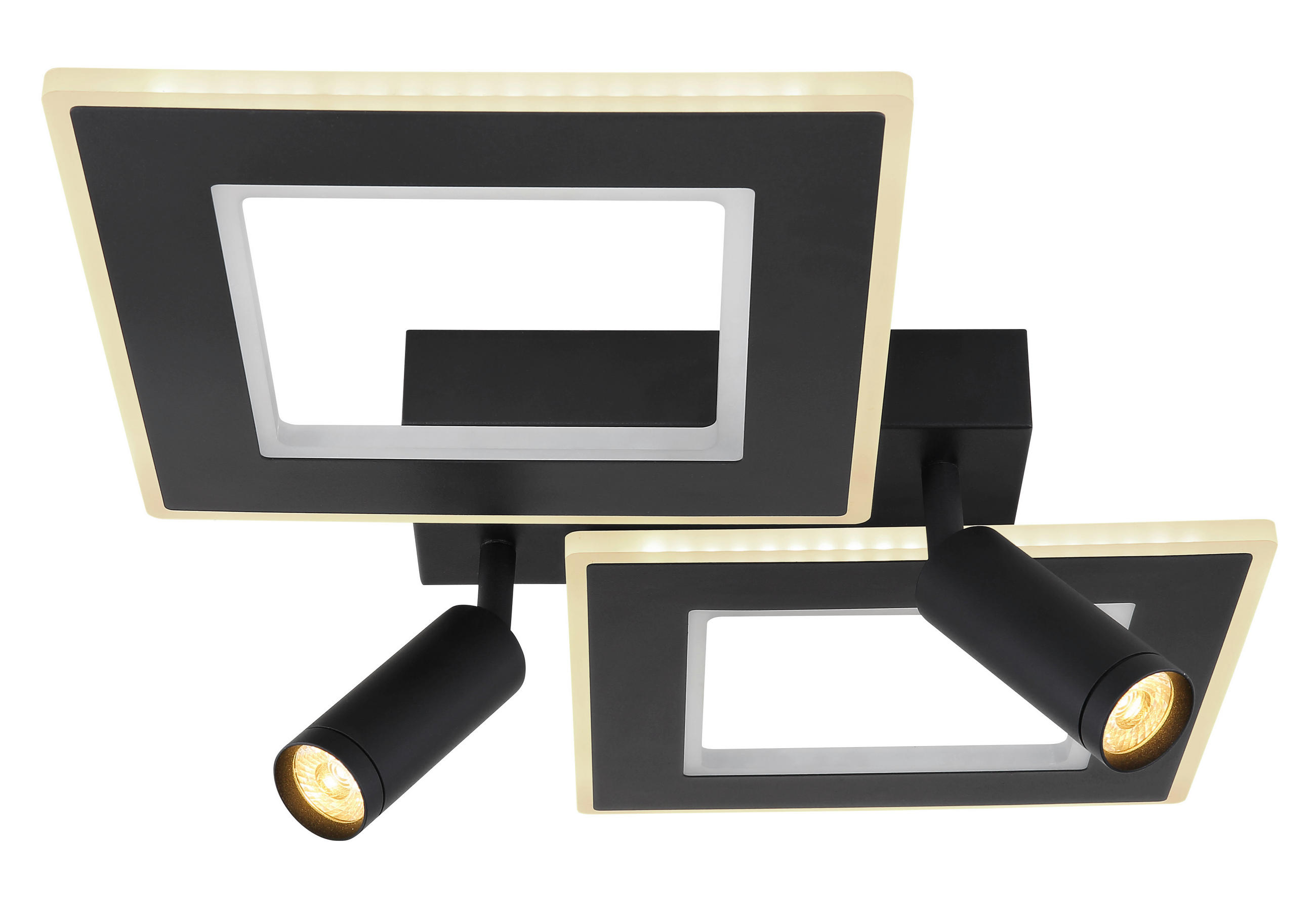 LED-DECKENLEUCHTE 54/41/11,5 cm   - Opal/Schwarz, Design, Kunststoff/Metall (54/41/11,5cm) - Globo