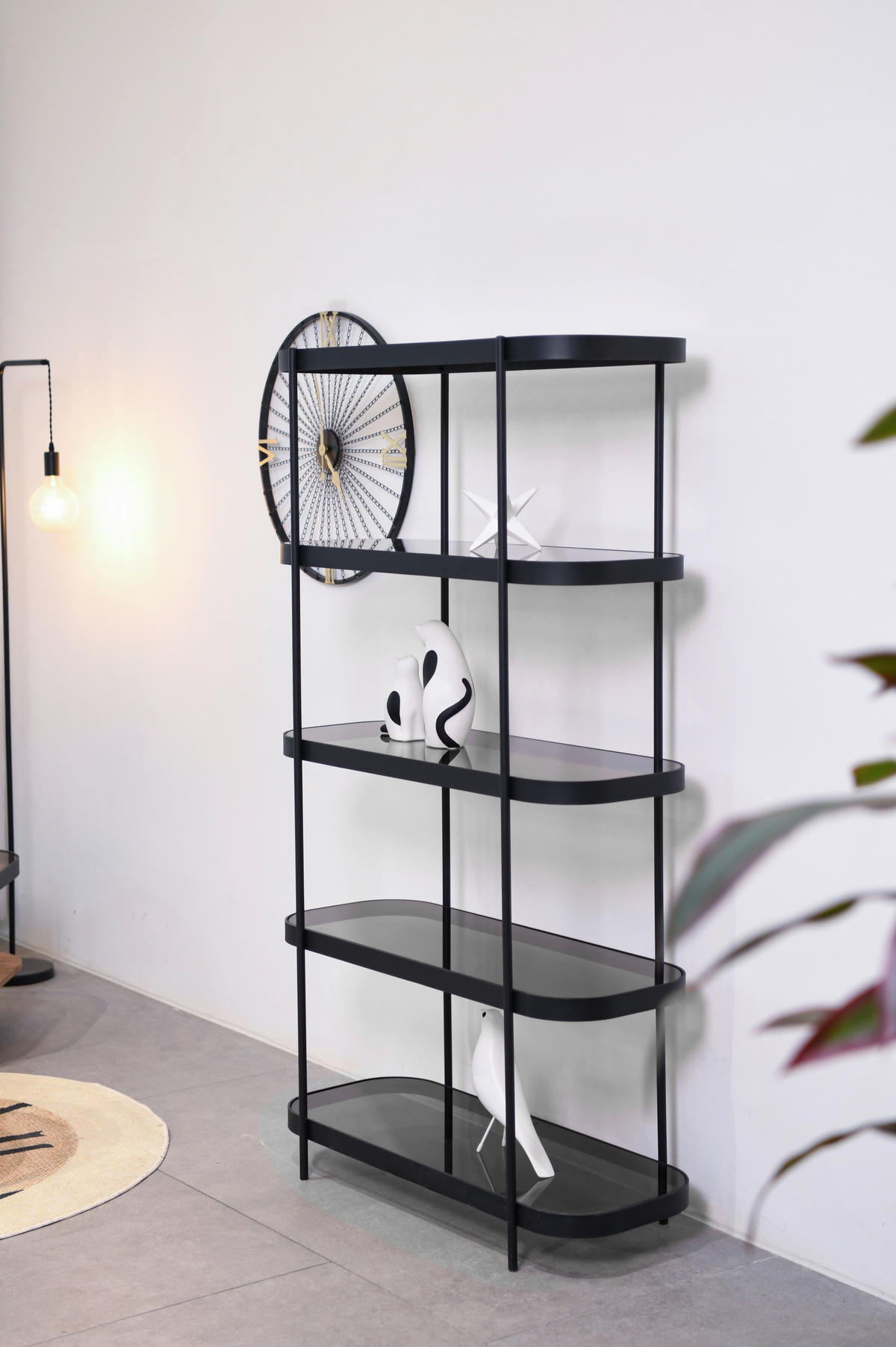 REGAL Schwarz  - Schwarz, Design, Glas/Metall (90/160/38cm) - MID.YOU