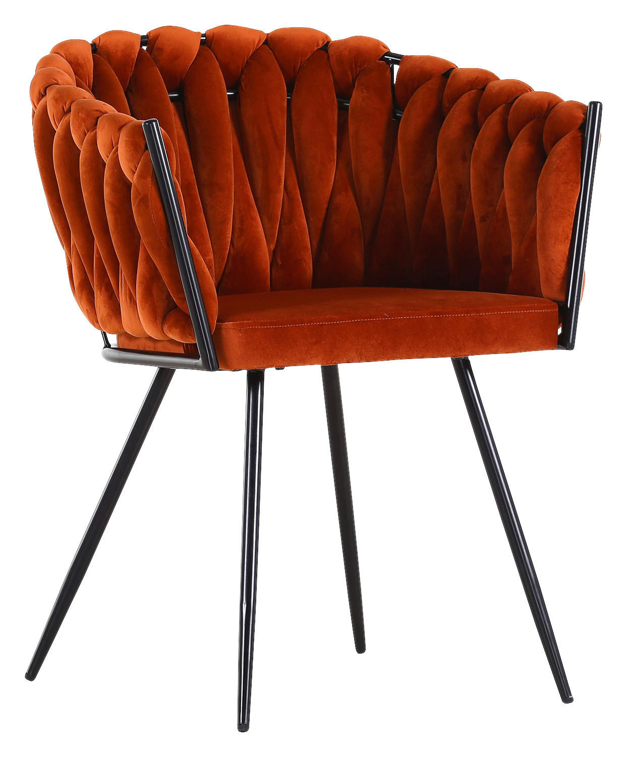 SCAUN CU BRAȚE in portocaliu închis  - portocaliu închis/negru, Lifestyle, metal/textil (60/78/55cm) - Ambia Home