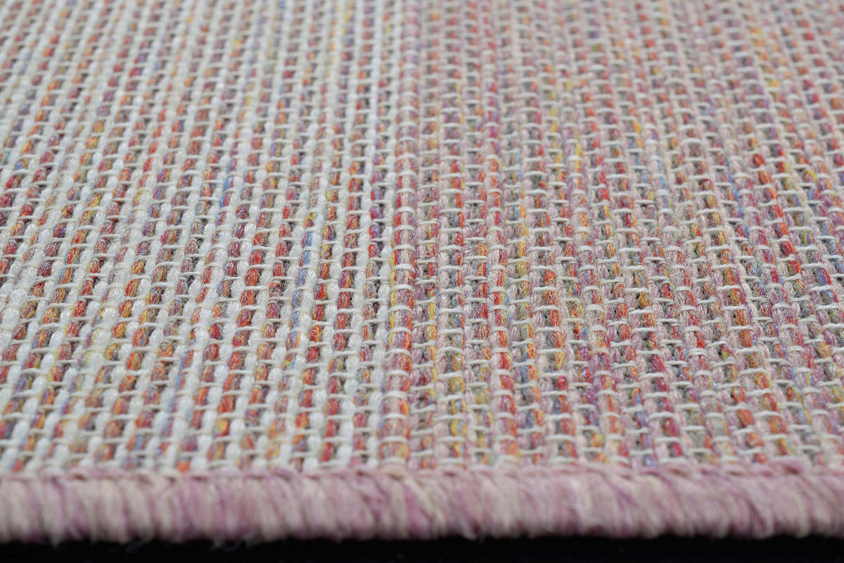 FLACHWEBETEPPICH 80/150 cm Amalfi Rosa, Weiß, Hellrosa  - Hellrosa/Rosa, Trend, Textil (80/150cm)