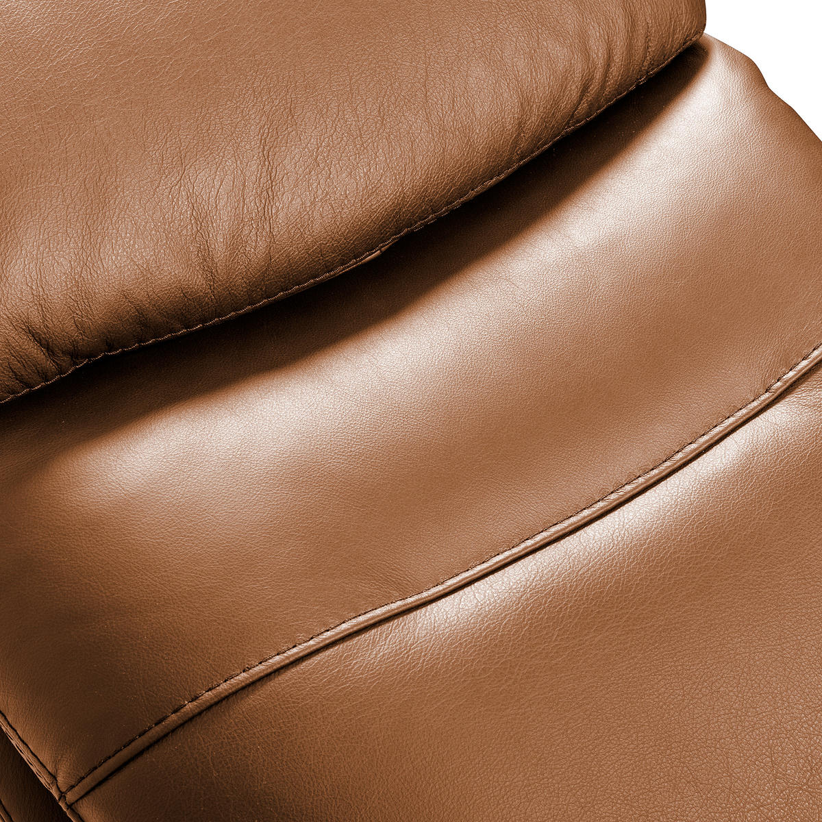 RELAXSESSEL in Leder Cognac  - Cognac/Schwarz, Design, Leder/Metall (77/107/88cm) - Livetastic