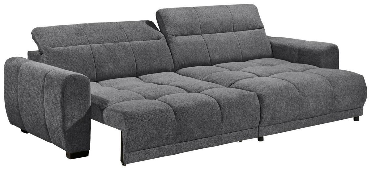 ECKSOFA HUNTER Anthrazit Mikrofaser  - Anthrazit/Schwarz, Basics, Kunststoff/Textil (297/170cm) - Livetastic