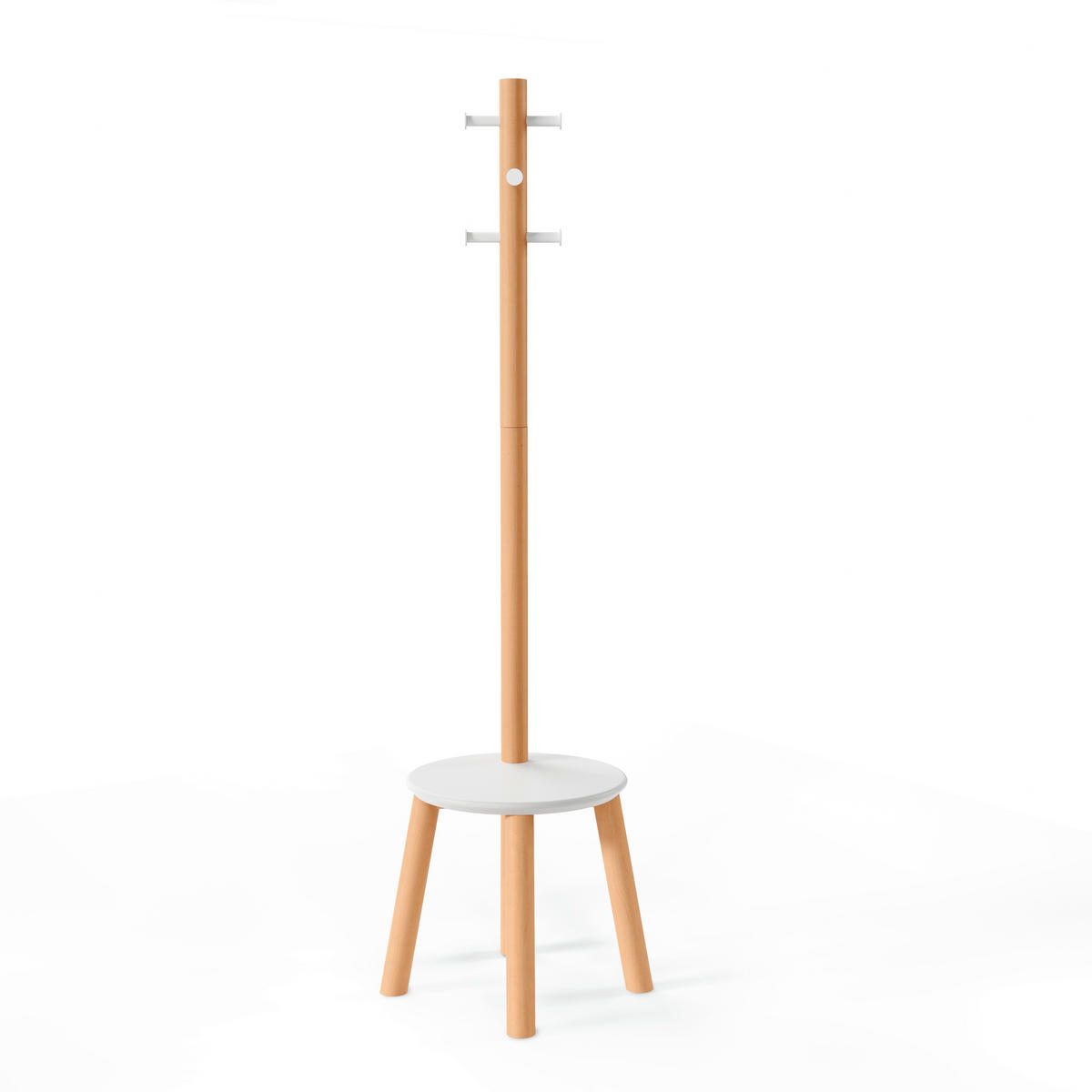 KLEIDERSTÄNDER in Naturfarben, Weiß  51/165 cm  - Naturfarben/Weiß, Basics, Holz (51/165cm) - Umbra