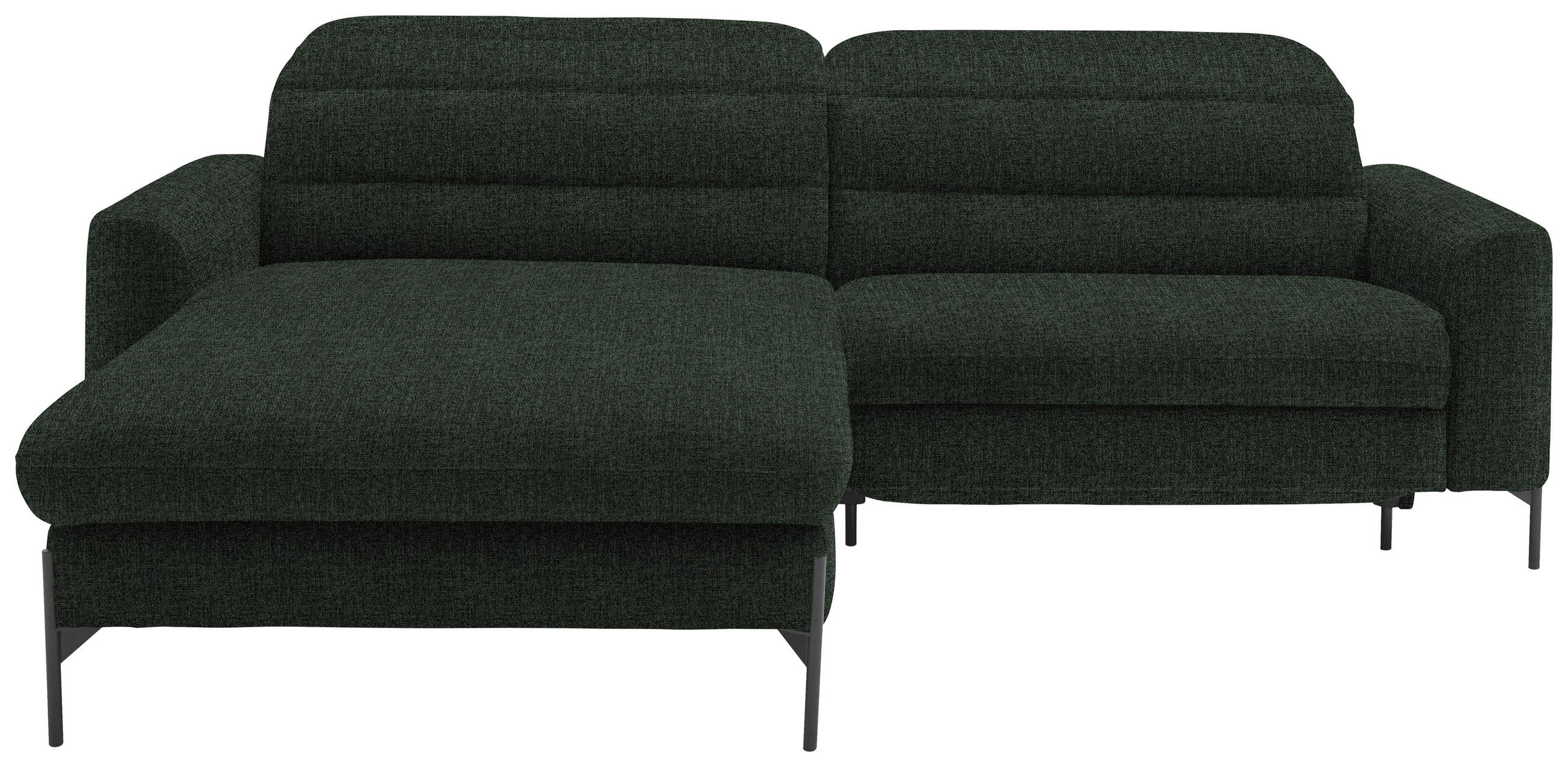 ECKSOFA  in Flachgewebe Waldgrün  191/252 cm  - Waldgrün/Schwarz, Design, Textil/Metall (191/252cm) - Dieter Knoll
