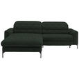ECKSOFA  in Flachgewebe Waldgrün  191/252 cm  - Waldgrün/Schwarz, Design, Textil/Metall (191/252cm) - Dieter Knoll