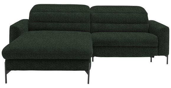 ECKSOFA  in Flachgewebe Waldgrün  191/252 cm  - Waldgrün/Schwarz, Design, Textil/Metall (191/252cm) - Dieter Knoll