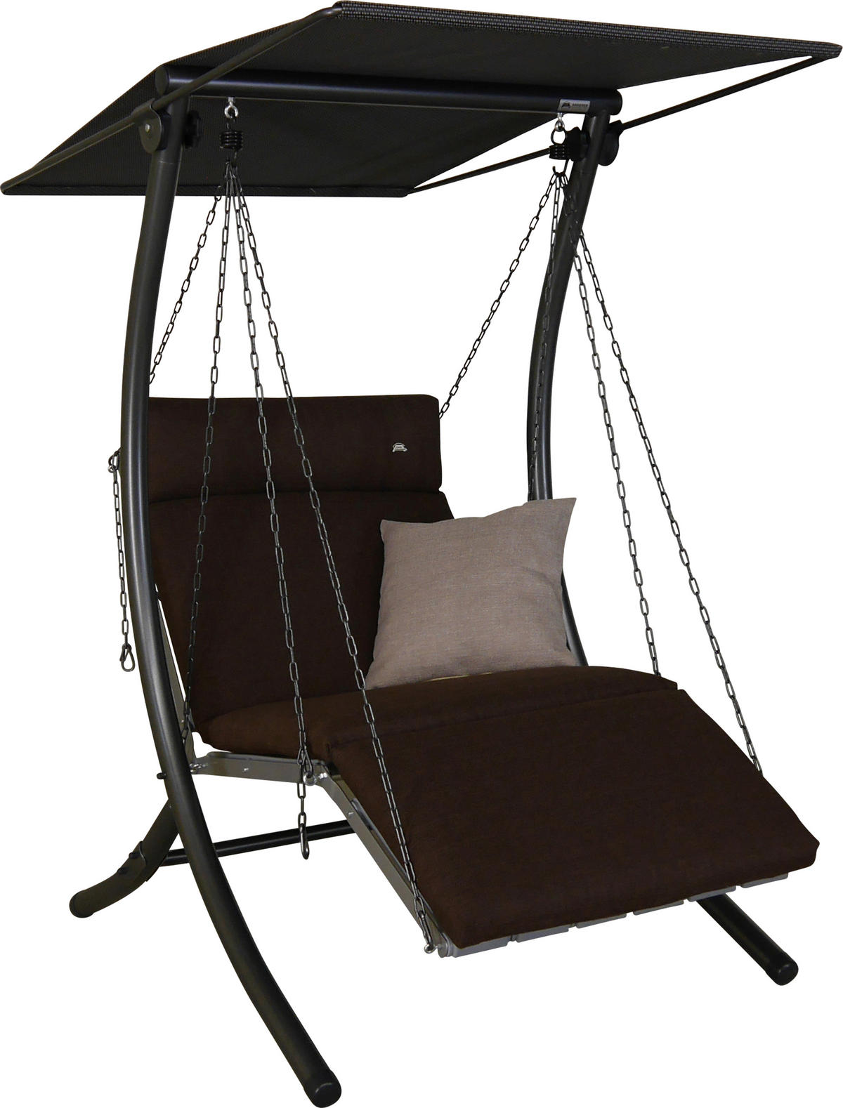 HOLLYWOODSCHAUKEL 100/160/145 cm  - Dunkelgrau/Anthrazit, Basics, Kunststoff/Textil (100/160/145cm) - Boxxx
