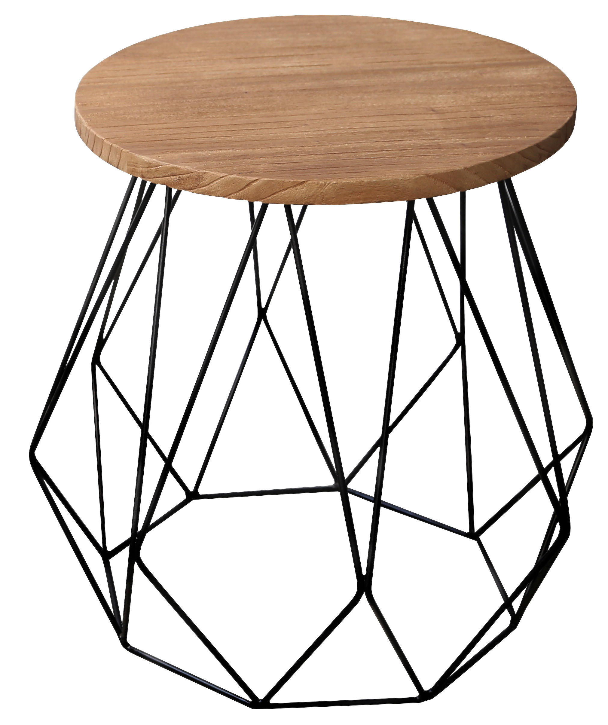 ODKLÁDACÍ STOLEK, dřevo mindi, černá, barvy teak - barvy teak/černá, Lifestyle, kov/dřevo (50/50/50cm) - Landscape