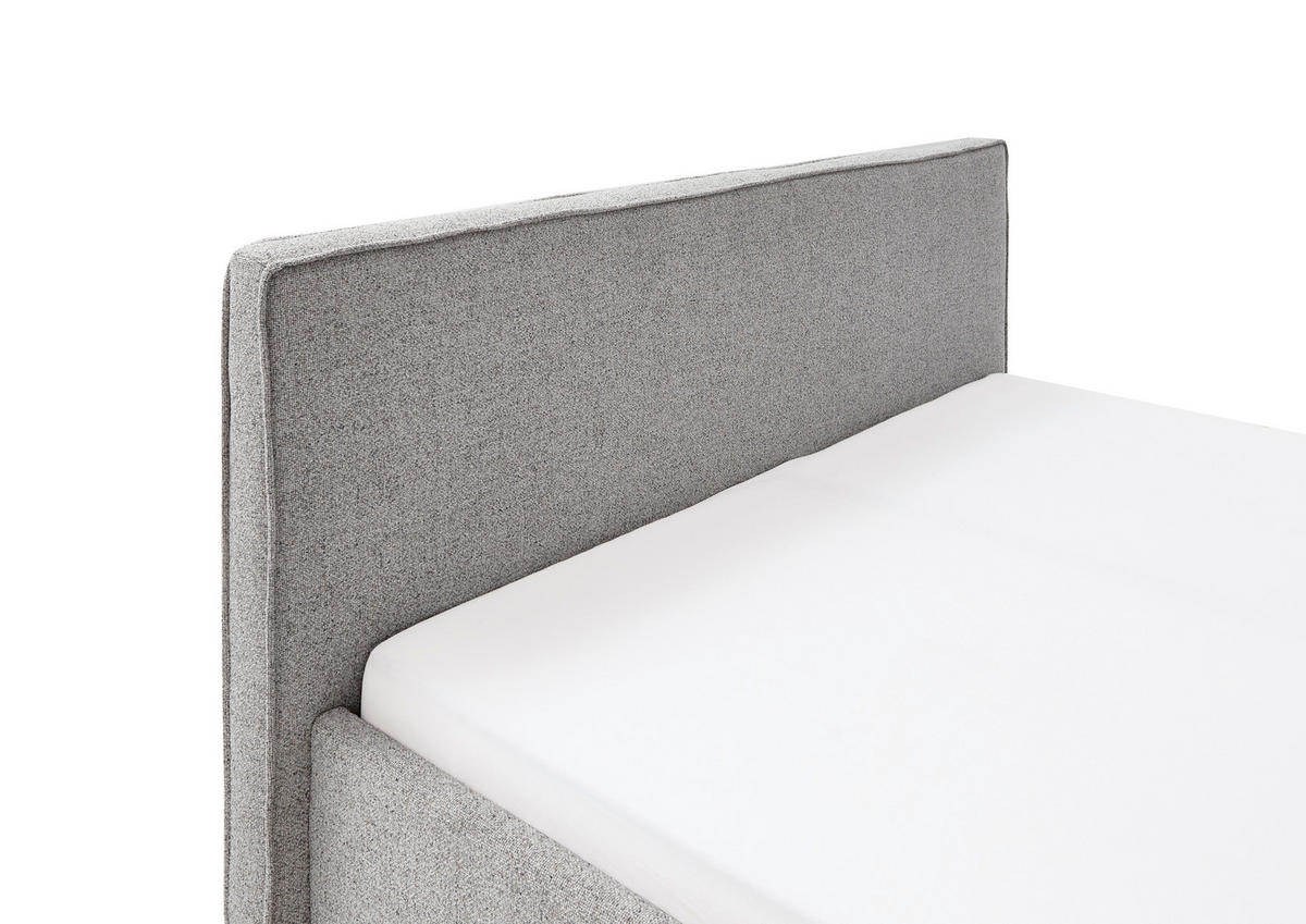 POLSTERBETT 180/200 cm  in Grau  - Birkefarben/Buchefarben, Design, Holz/Textil (180/200cm) - home24