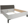 BETT 180/200 cm,  in Braun, Grau, gepolstertes Kopfteil,  - Schieferfarben/Braun, KONVENTIONELL, Textil (180/200cm) - Dieter Knoll