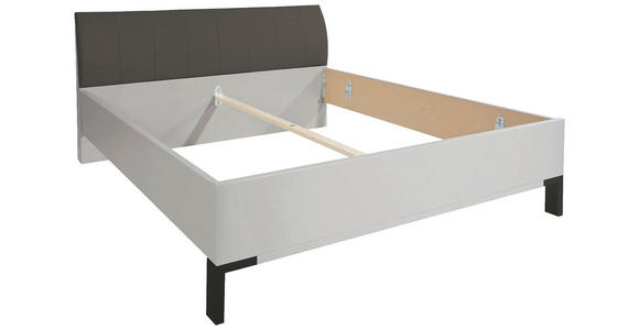 BETT 180/200 cm,  in Braun, Grau, gepolstertes Kopfteil,  - Schieferfarben/Braun, KONVENTIONELL, Textil (180/200cm) - Dieter Knoll