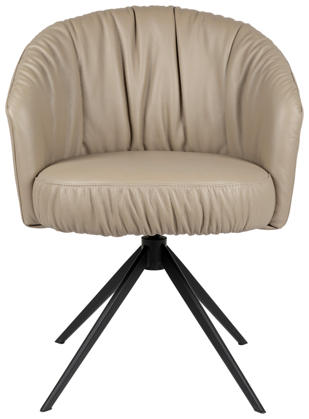 STOL MED ARMSTÖD järn äkta läder pigmenterad  - svart/taupe, Design, metall/läder (63/82/62,5cm) - Dieter Knoll