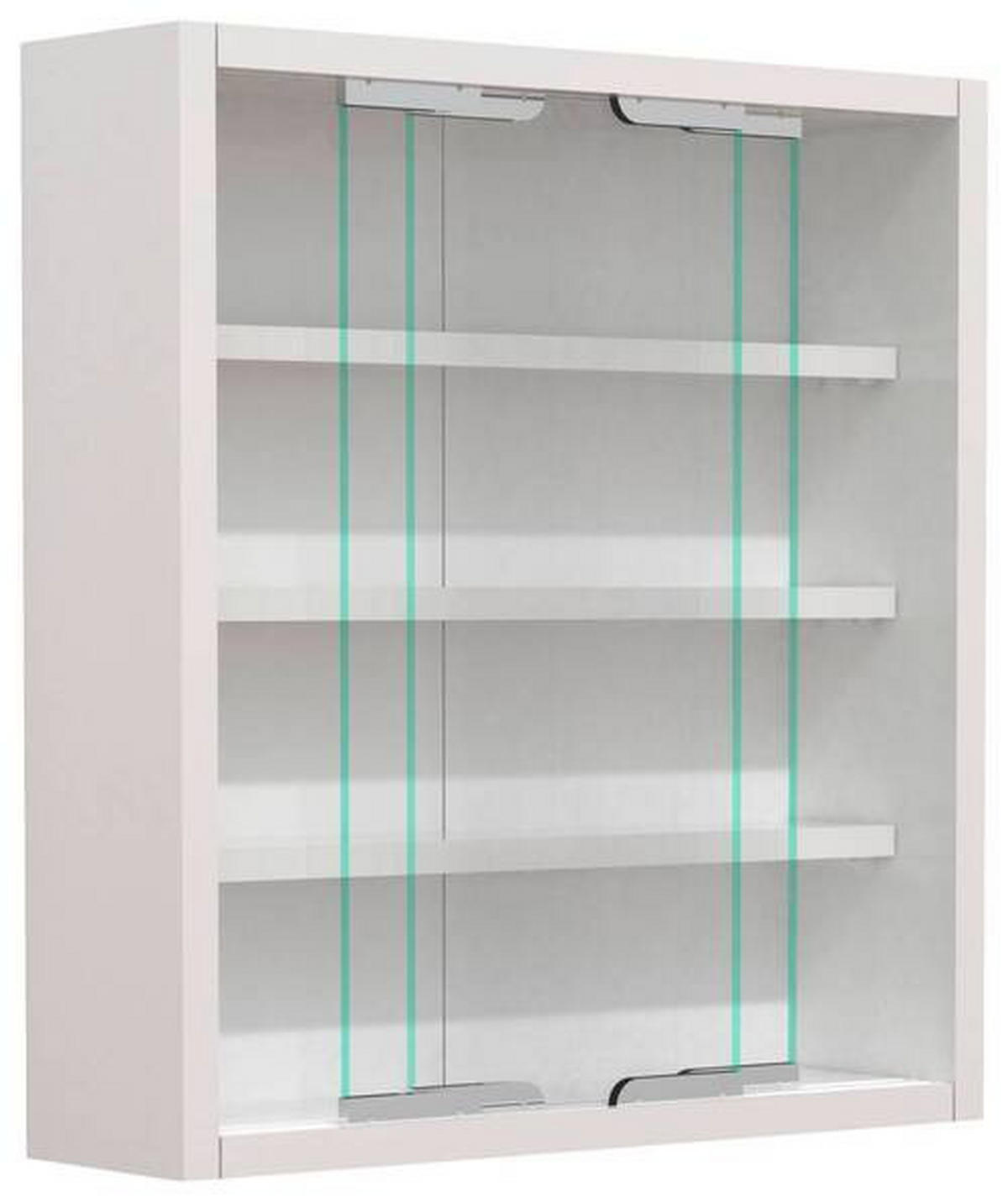HÄNGEVITRINE in Weiss  - Weiss/Silberfarben, Modern, Glas/Holzwerkstoff (37/40/10cm) - MID.YOU