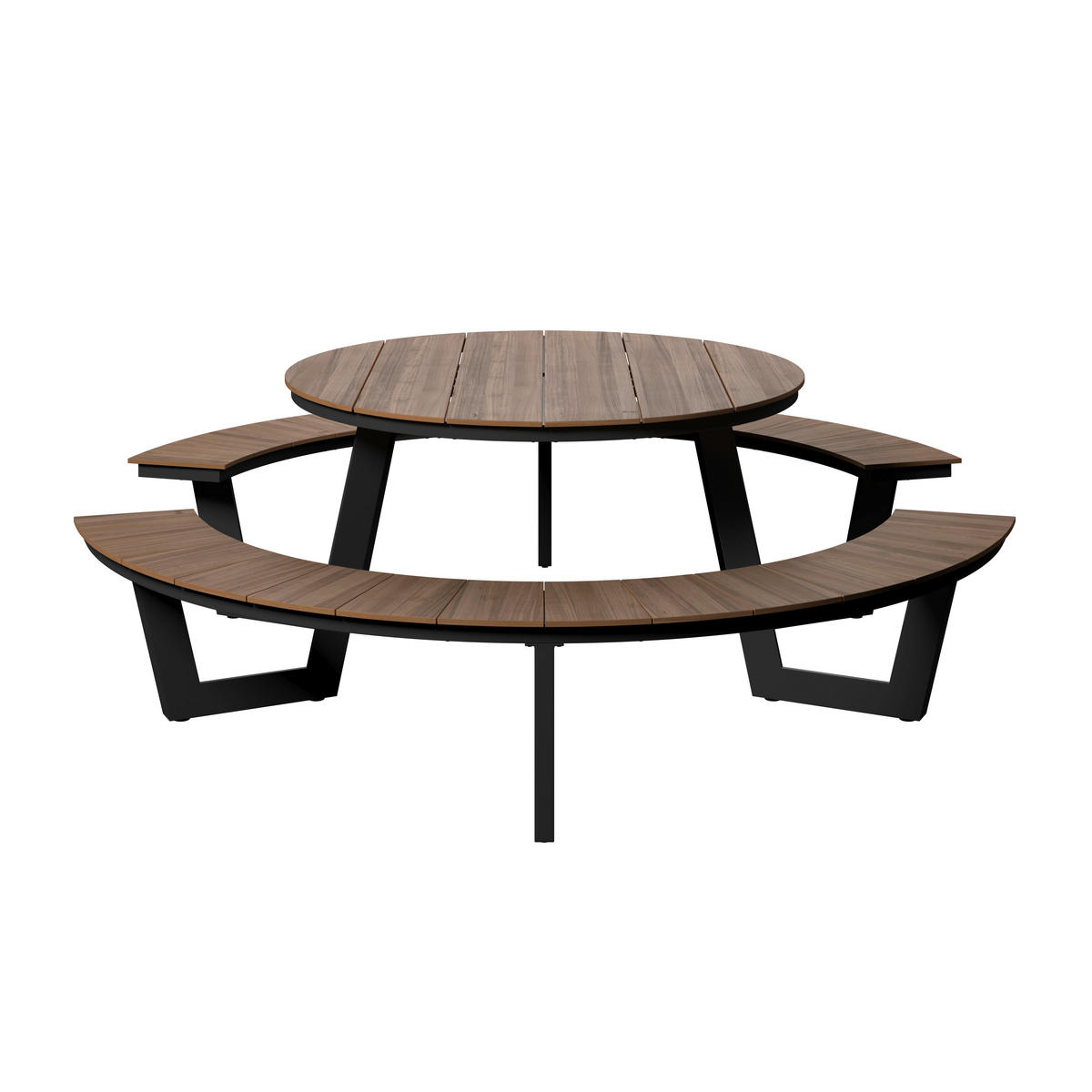 GARTENTISCHGRUPPE  - Anthrazit/Teakfarben, MODERN, Kunststoff/Metall (239/75cm) - Ambia Garden