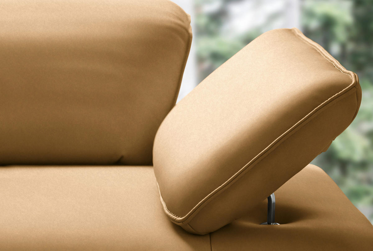 ECKSOFA  in Echtleder Currygelb  230/290 cm  - Currygelb/Anthrazit, Design, Leder/Metall (230/290cm) - Johann Jakob