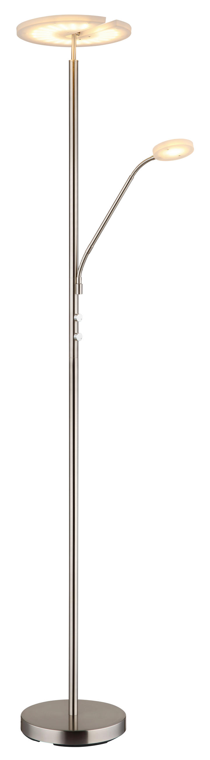 LED SVJETILJKA PODNA STANFORD  - bijela/boje nikla, Design, metal/plastika (30/180cm) - Globo