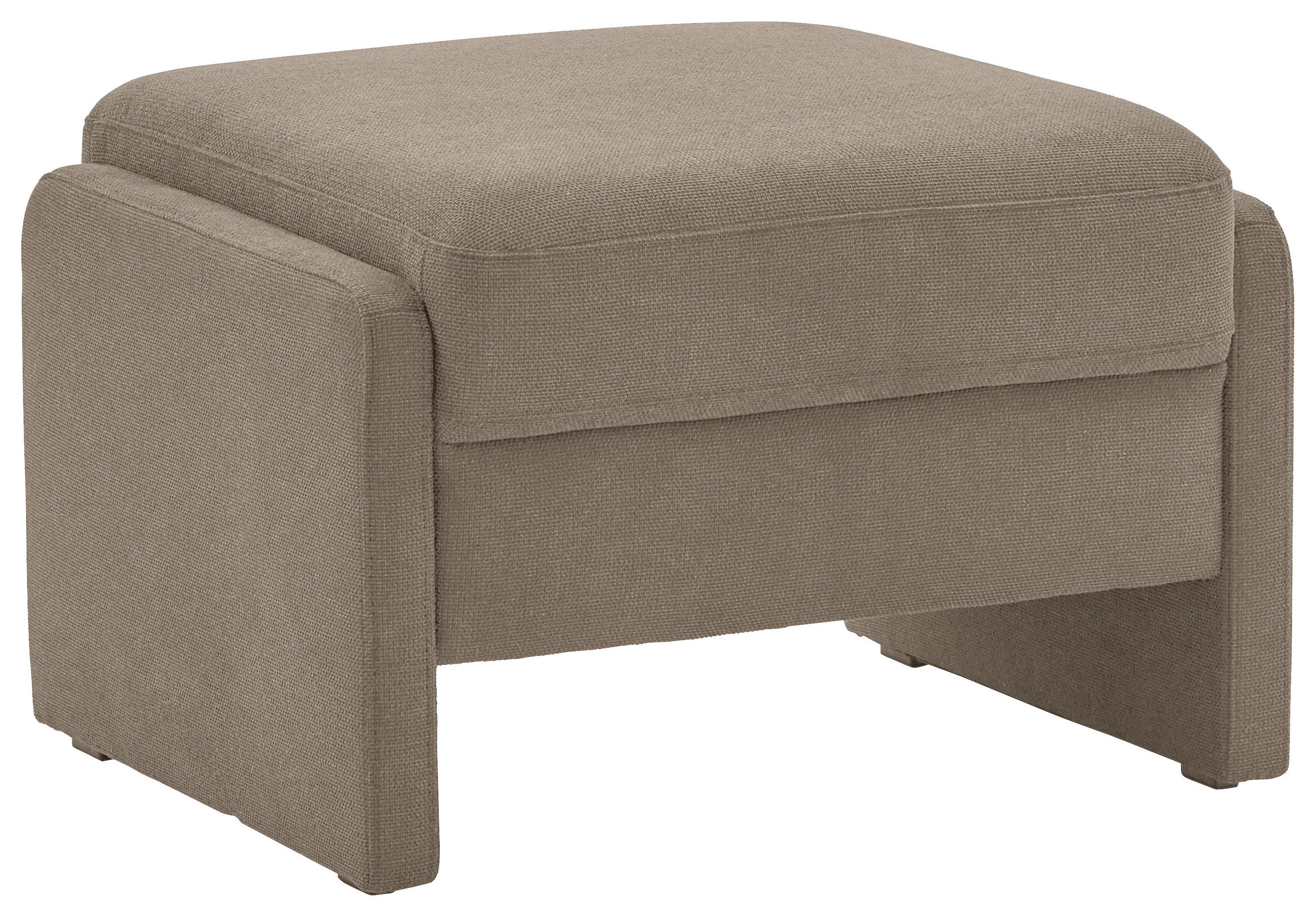 HOCKER in Textil Taupe  - Taupe/Schwarz, Modern, Kunststoff/Textil (70/47/60cm) - Pure Home Comfort