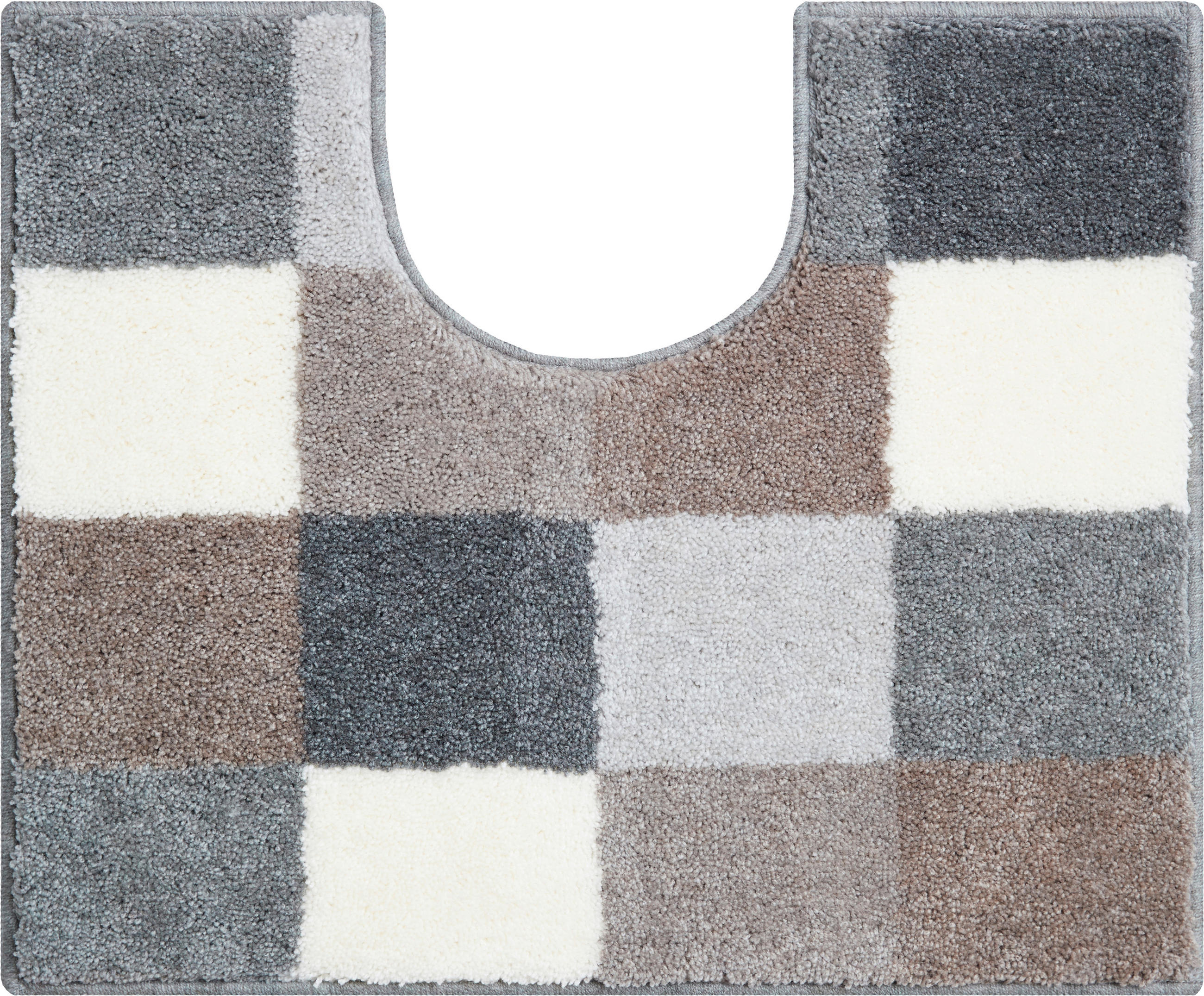 WC-VORLEGER Weiß, Beige 49/60 cm  - Beige/Weiß, Basics, Kunststoff/Textil (49/60cm) - Grund