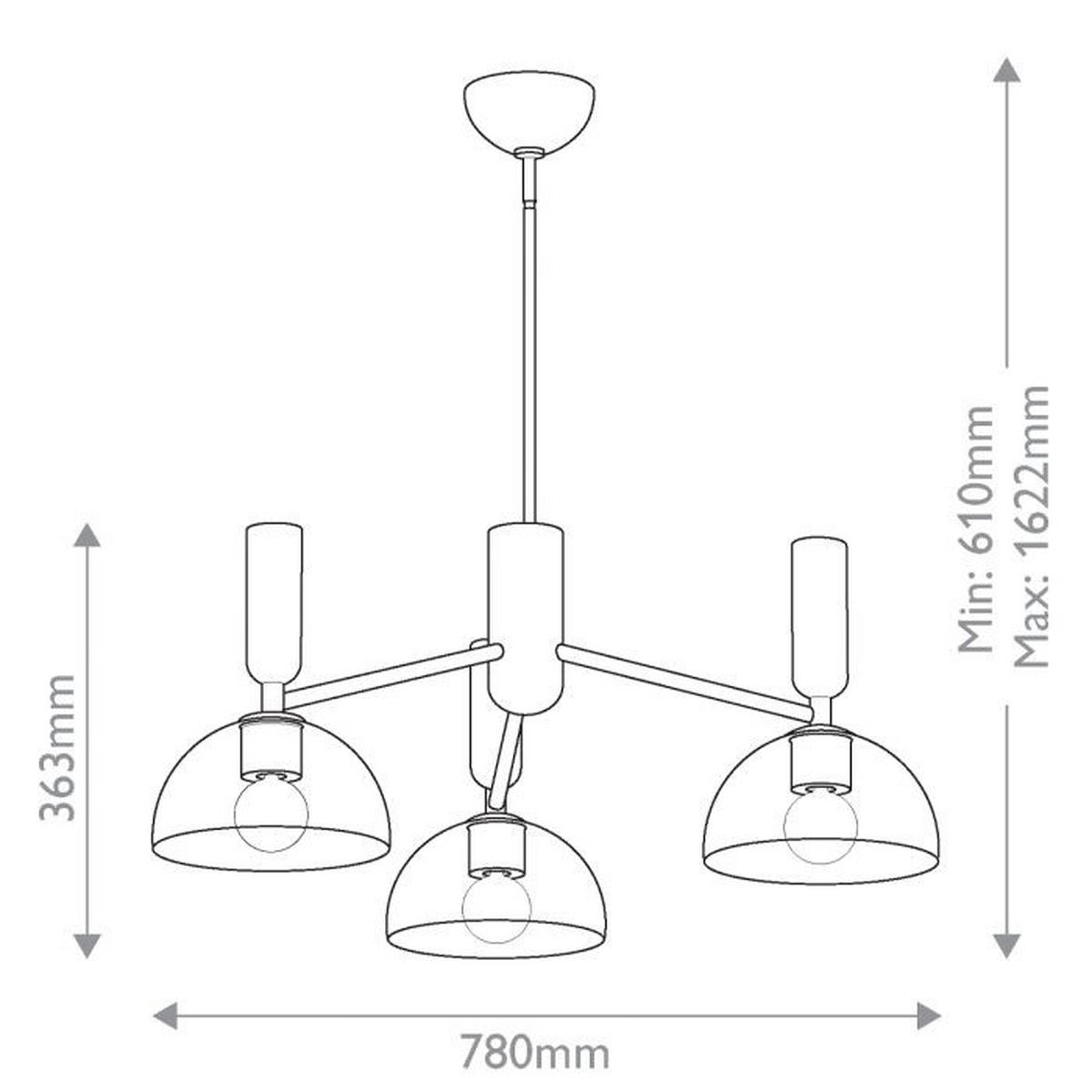 KRONLEUCHTER Alora Mood 96,8/36,3 cm  - Schwarz, KONVENTIONELL, Glas/Metall (96,8/36,3cm) - Elstead Lighting