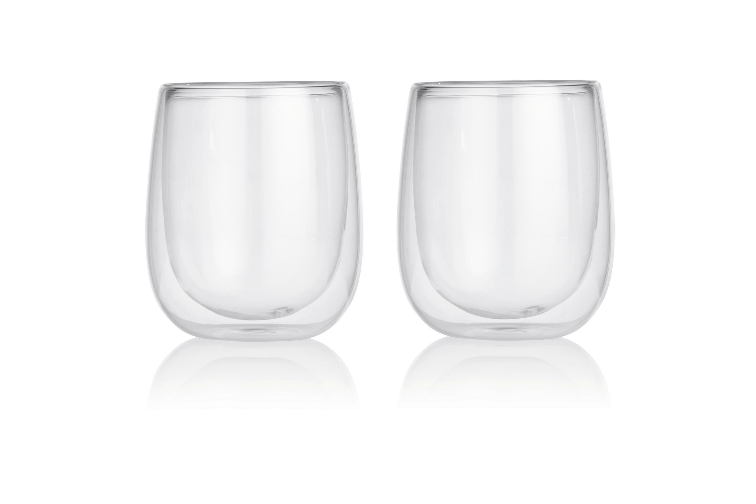 Cappuccinothermogläser 2er set  2-teilig  - Transparent, Basics, Glas (7,5/4,5/9cm)