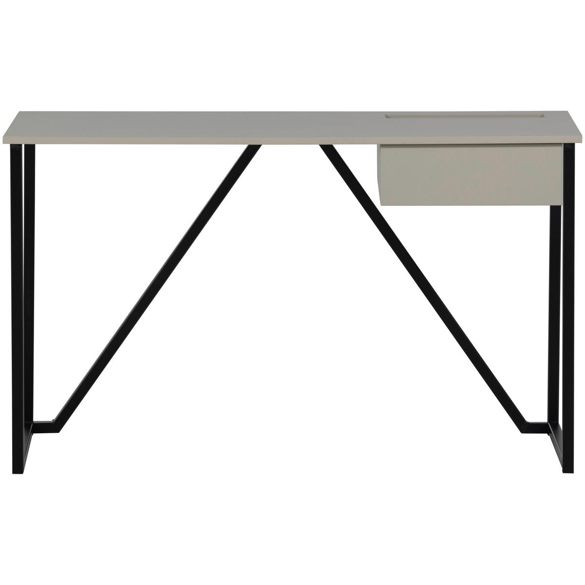 SCHREIBTISCH 126/53/75 cm  in Grau  - Schwarz/Grau, MODERN, Holz/Metall (126/53/75cm) - Livetastic