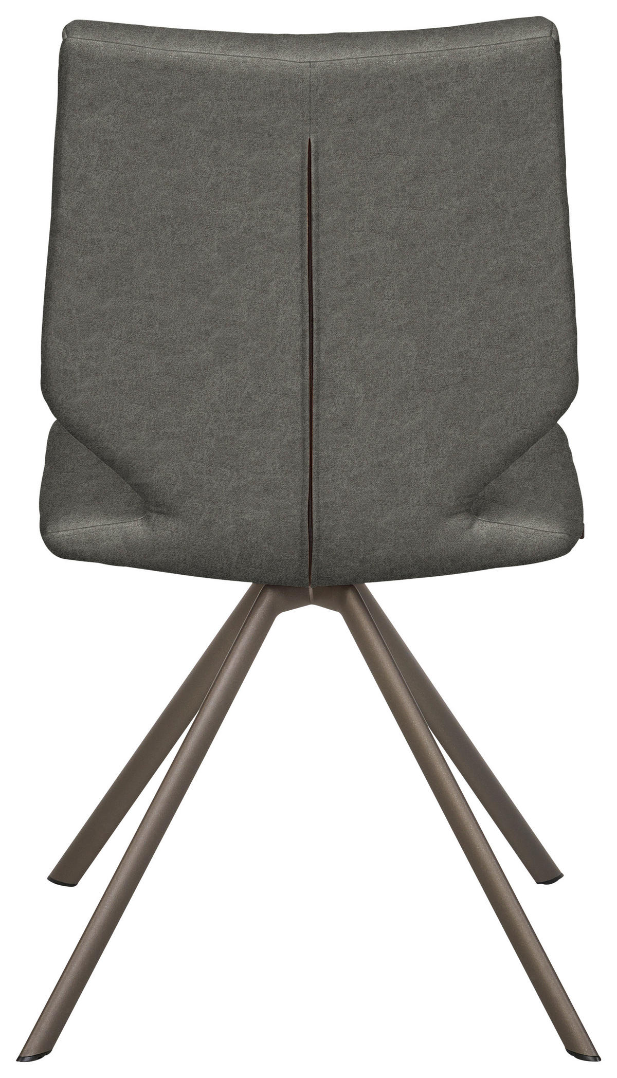 STUHL  Lederauswahl, Stoffauswahl, Typenauswahl Mikrofaser  - Hellgrau/Braun, Design, Textil/Metall (50/92/63cm) - Venjakob