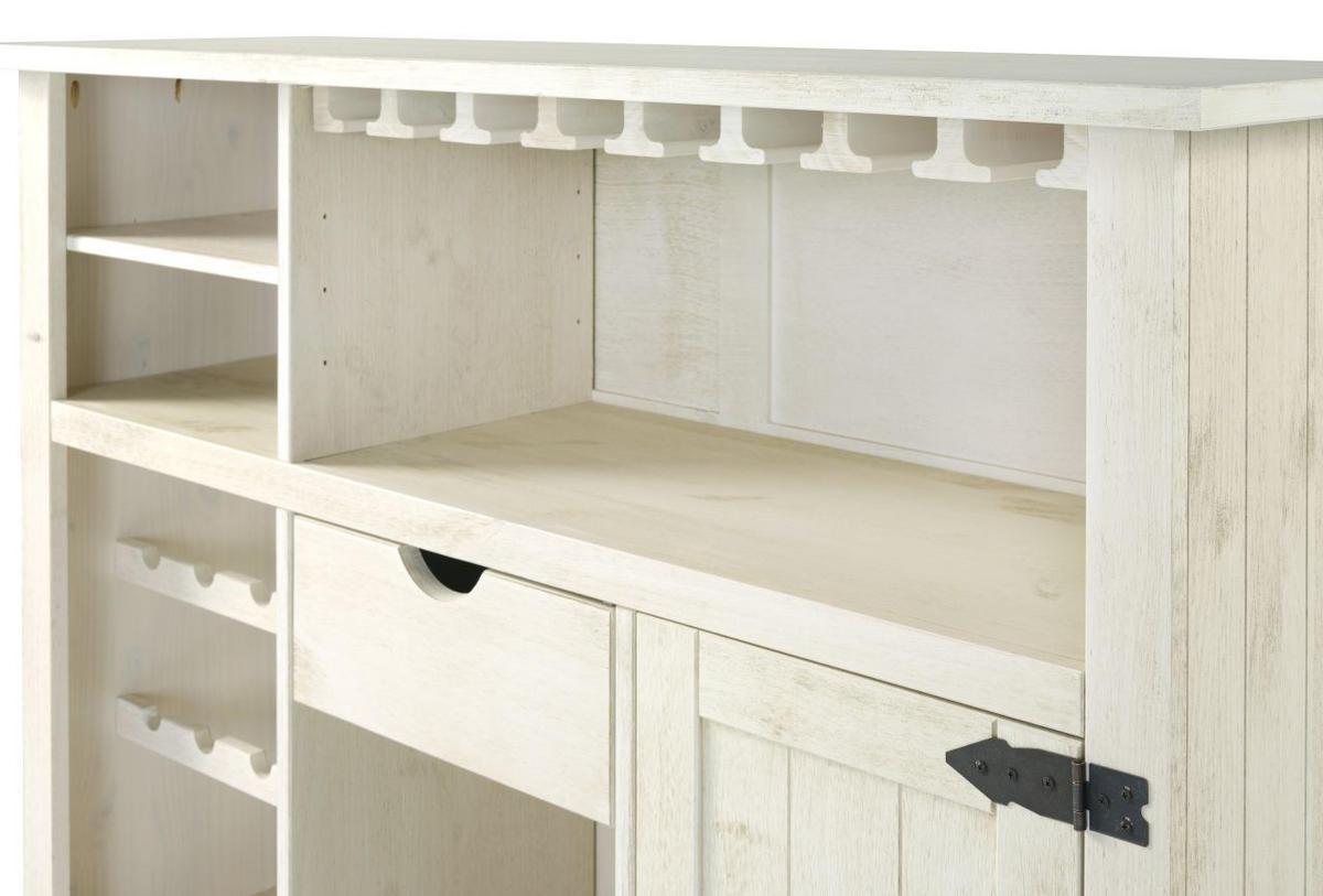 BAR fehér  - fehér, Romantik / Landhaus, fa (140/104/48cm) - MID.YOU