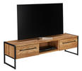 TV-ELEMENT Eiche massiv Schwarz, Eichefarben  - Eichefarben/Schwarz, Design, Holz/Metall (157/43/44cm) - Lomoco