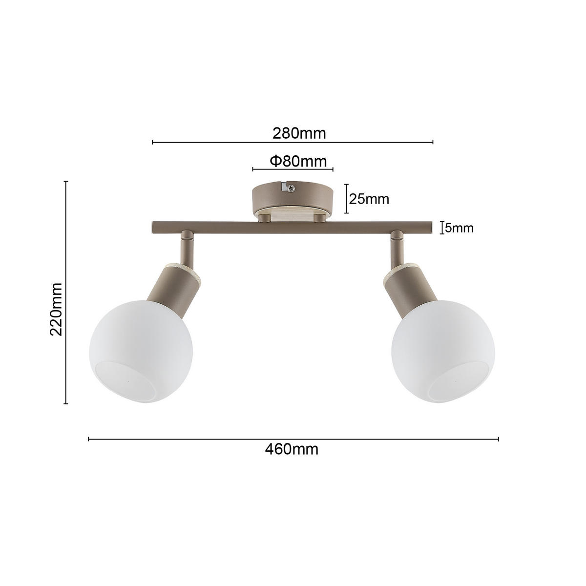 STRAHLER Merope 28/10/18 cm  - Sandfarben/Eschefarben, Basics, Glas/Metall (28/10/18cm) - Novel