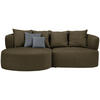 ECKSOFA in Bouclé Olivgrün  166/235 cm  - Schwarz/Olivgrün, MODERN, Kunststoff/Textil (166/235cm) - Hom`in