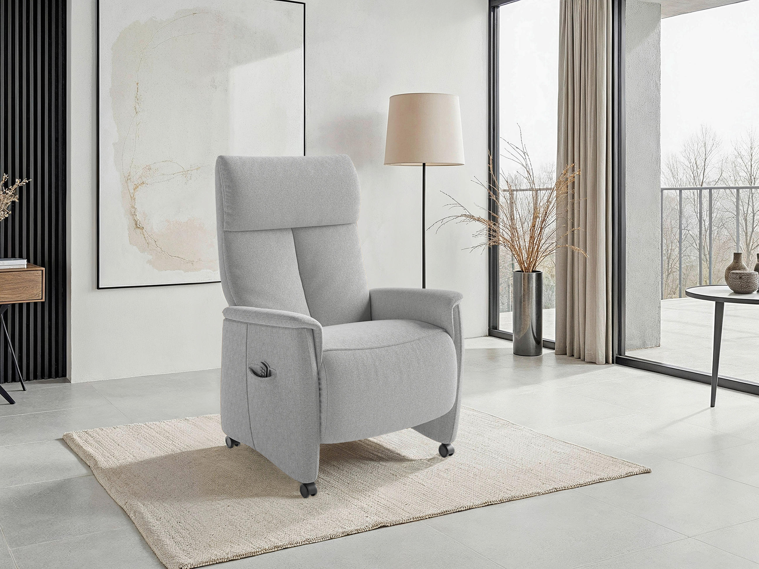 RELAXAČNÍ KŘESLO, textil, barvy stříbra - černá/barvy stříbra, Basics, textil/plast (76/119/84cm) - Sit & More