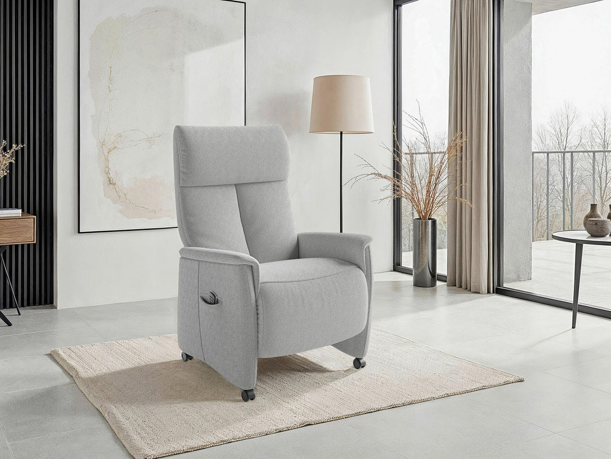 RELAXAČNÍ KŘESLO, textil, barvy stříbra - černá/barvy stříbra, Basics, textil/plast (76/110/84cm) - Sit & More