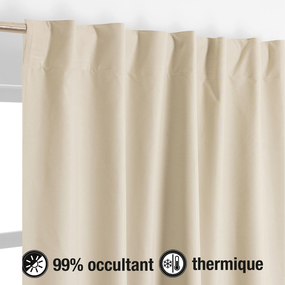 FERTIGVORHANG  black-out (lichtundurchlässig)   135/280 cm  - Ecru, Basics, Textil (135/280cm)
