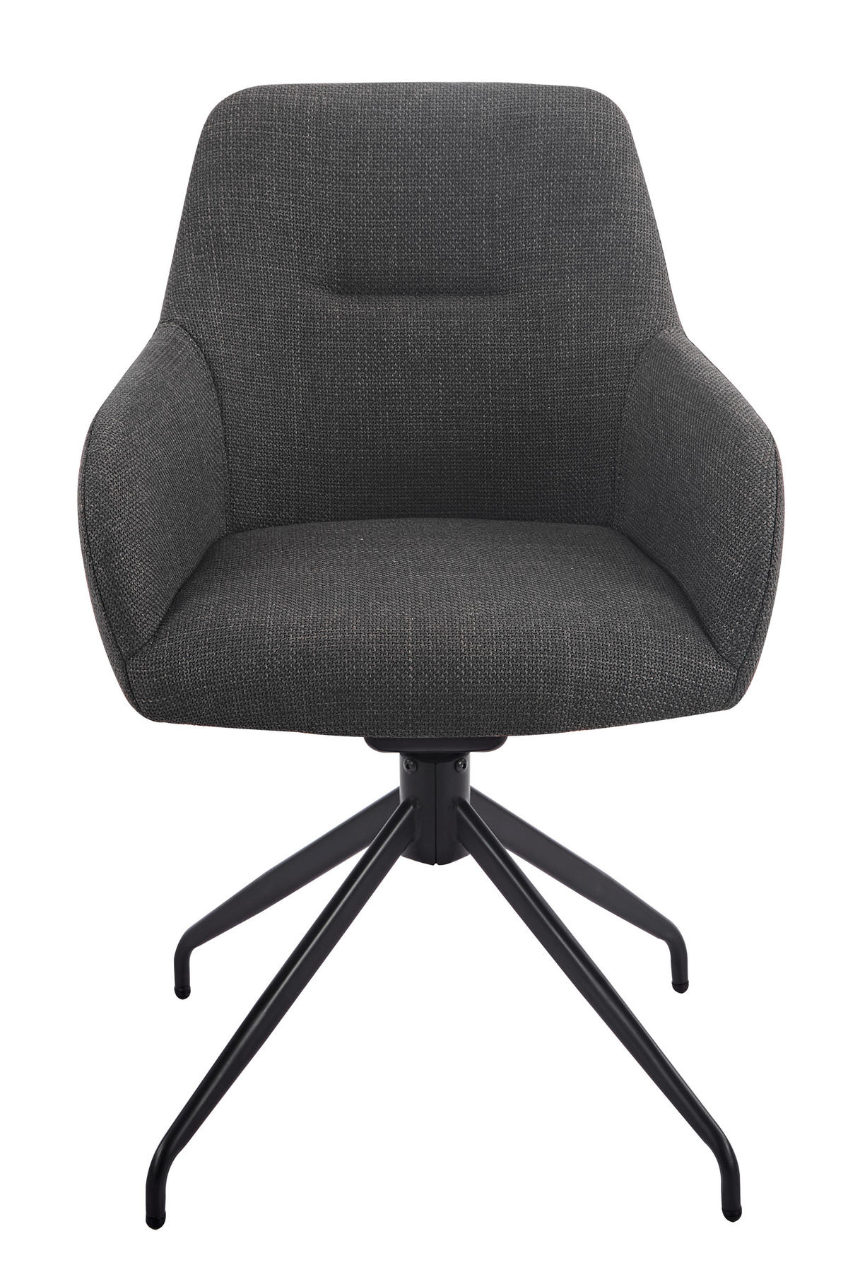 ARMLEHNSTUHL-SET 2 Stück  in Stahl Webstoff, Mikrofaser  - Anthrazit/Schwarz, MODERN, Textil/Metall (56/83/60cm) - MID.YOU