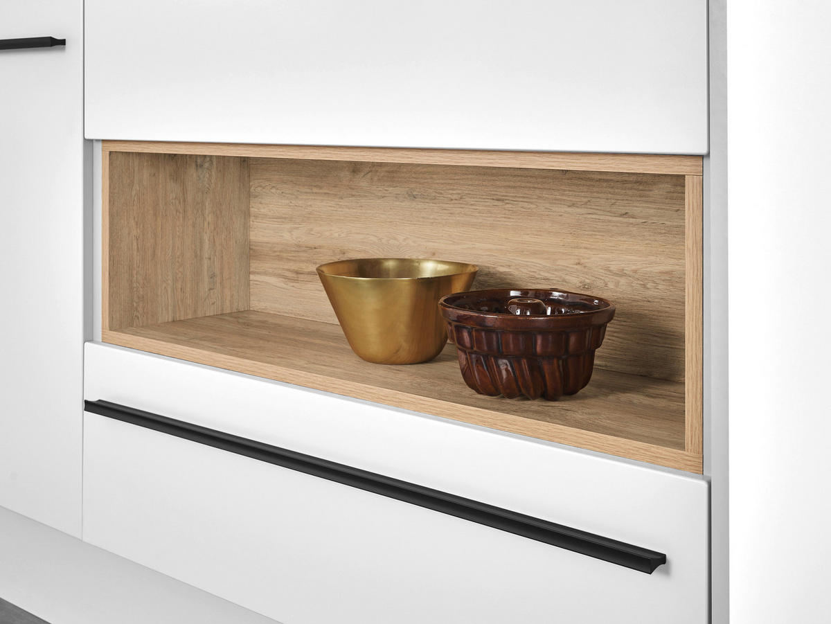 KÜCHENINSEL 145/90/90 cm  in Weiß, Eichefarben  - Eichefarben/Schwarz, Design, Holzwerkstoff/Kunststoff (145/90/90cm) - MID.YOU