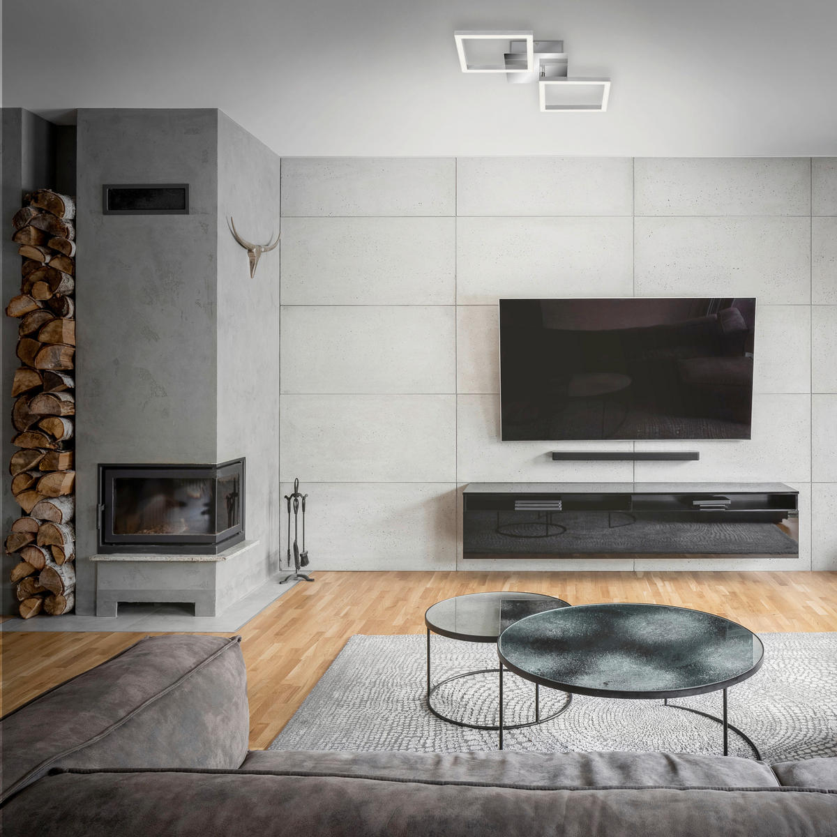 LED-DECKENLEUCHTE 47/22.6/7.3 cm  - Alufarben, Design, Kunststoff/Metall (47/22.6/7.3cm)