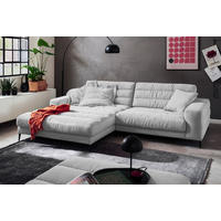 ECKSOFA Ottomane links  Grau Cord  - Schwarz/Grau, Design, Textil/Metall (207/296cm) - Dieter Knoll
