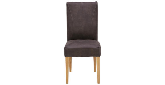 STUHL in Holz, Textil Eichefarben, Dunkelgrau - Eichefarben/Dunkelgrau, KONVENTIONELL, Holz/Textil (44/98/64cm) - Venda