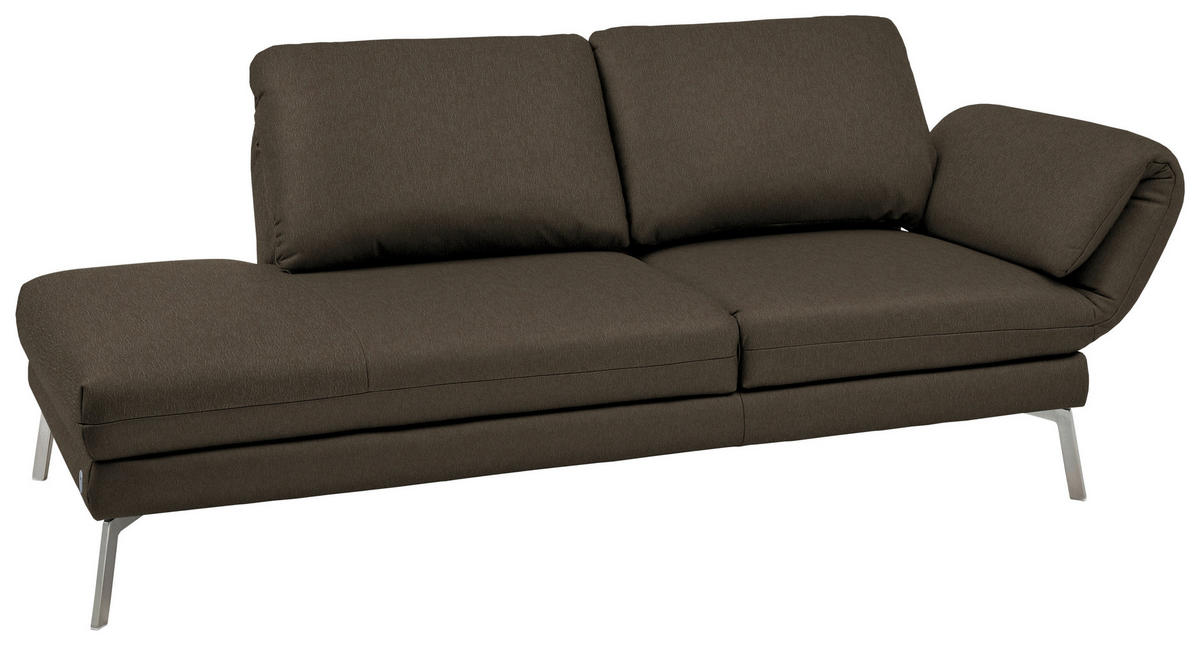 RÉCAMIERE in Echtleder Olivgrün  - Chromfarben/Olivgrün, Design, Leder/Metall (209/85-109/95-16cm) - Dieter Knoll