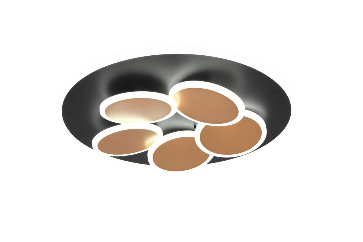 LED-DECKENLEUCHTE  49/7.5 cm    - Goldfarben/Schwarz, Design, Metall (49/7.5cm) - Trio Leuchten